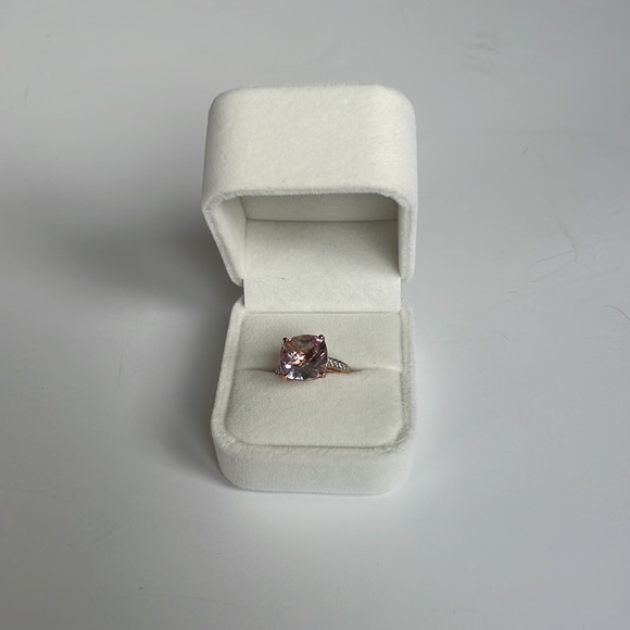 NWT Pink Amethyst/Diamond Rose Gold Ring Size 7 - Picture 13 of 15